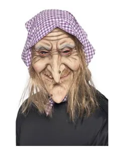 Fiese Hexen Maske Mit Kopftuch
