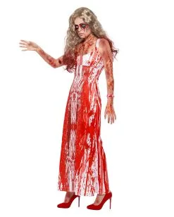 Blutiges Prom Queen Kostüm -Halloween Kostüme Herren Verkäufe bloody prom queen damen kostuem blutige carrie halloween verkleidung blutiges kostuemkleid 35808 3