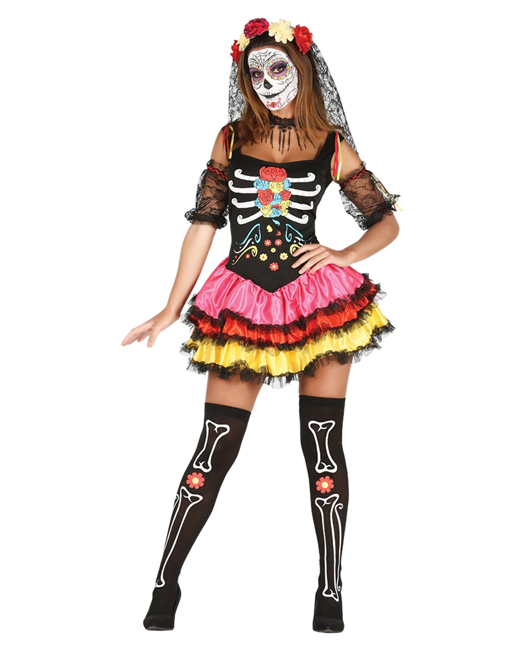 Dia De Los Muertos Damen Kostüm 1 Dia De Los Muertos Damen Kostüm