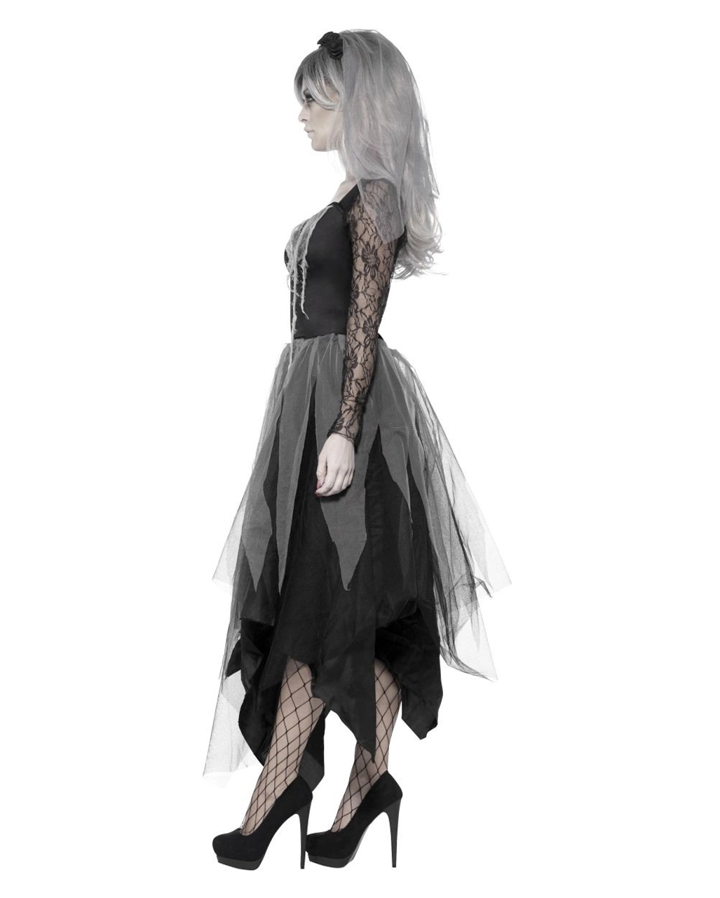 Geister Braut Kostüm Mit Rosenschleier 2 Geister Braut Kostüm Mit Rosenschleier - Image 2