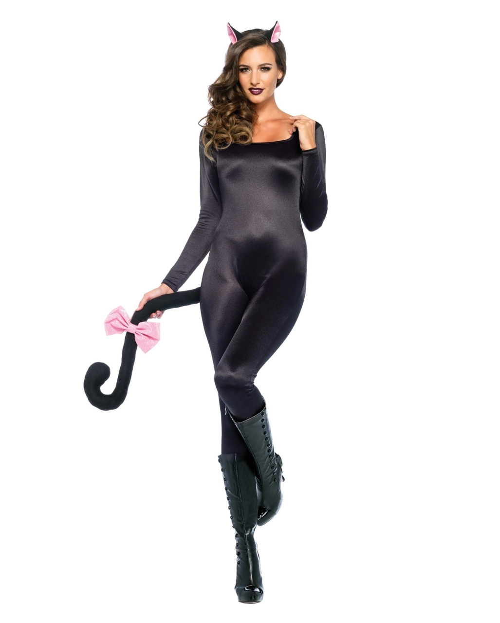 Schwarz Glänzender Catsuit 3 Schwarz Glänzender Catsuit - Image 3