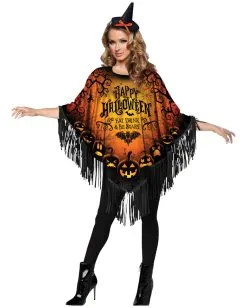 Happy Halloween Hexe Poncho Set