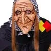 Hexen Maske Mit Haaren & Kopftuch