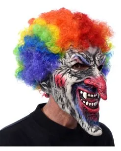 Horror Clown Maske Mit Rainbow Afro -Halloween Kostüme Herren Verkäufe horror clown maske mit rainbow afro killer clown maske halloween maske halloween maske 17724 02