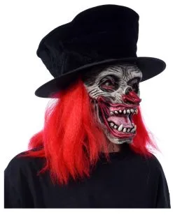 Horror Clown Maske Mit Hut -Halloween Kostüme Herren Verkäufe horror clown maske mit zylinder horror clown mask with top hat 19346 02