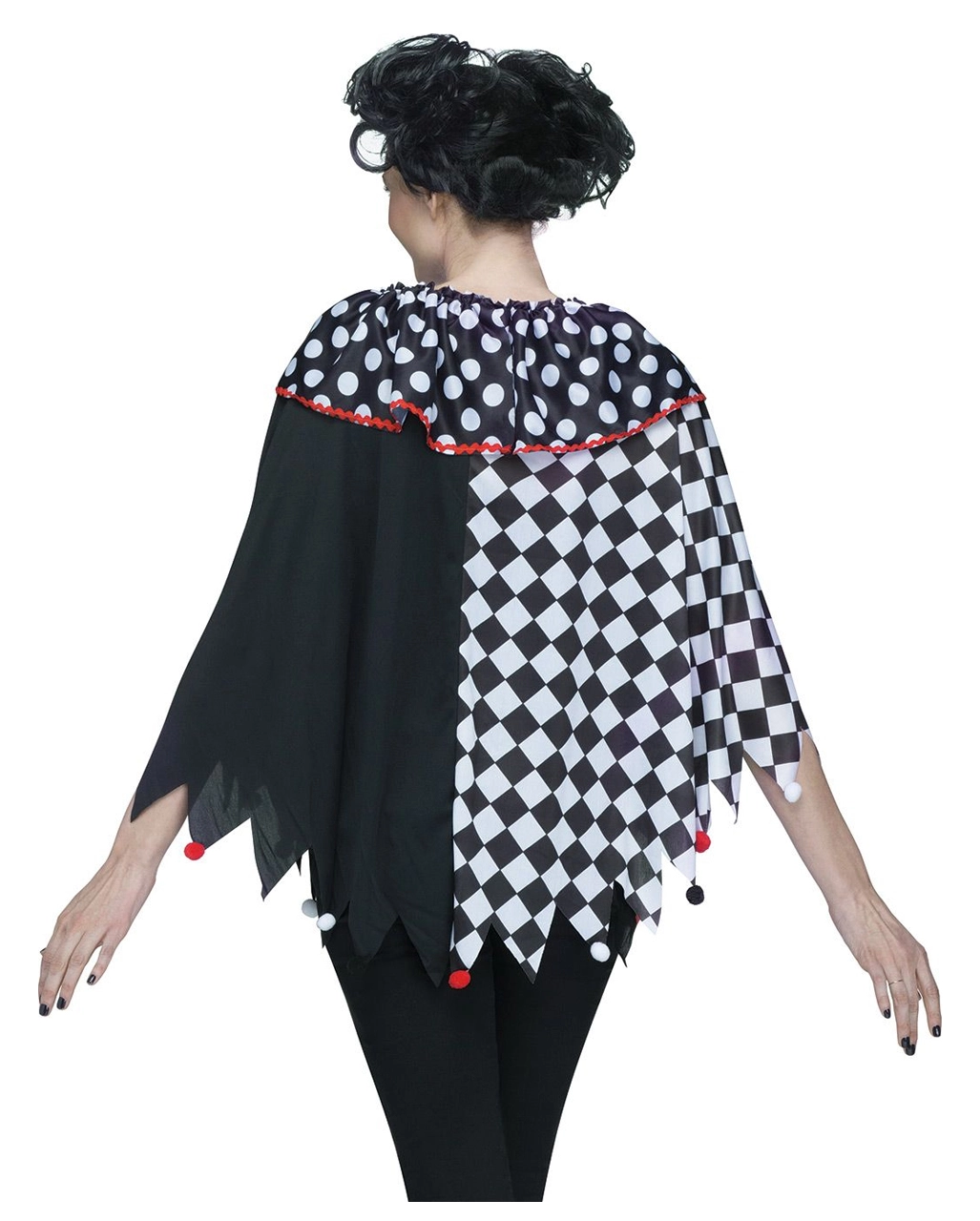 Clowns Poncho One Size Schwarz-weiß 2 Clowns Poncho One Size Schwarz-weiß - Image 2