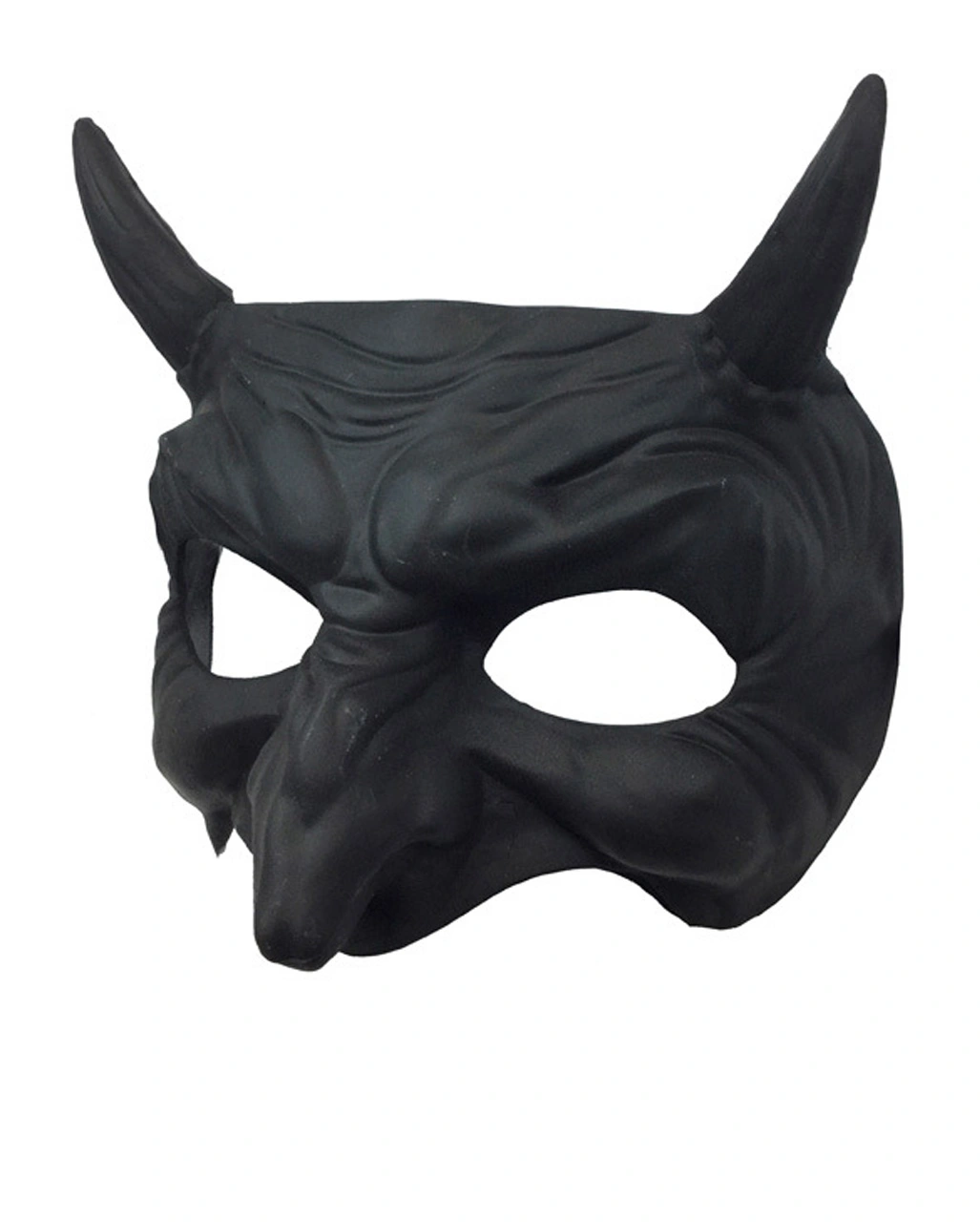 Schwarze Teufels Halbmaske Mit Hörner 3 Schwarze Teufels Halbmaske Mit Hörner - Image 3