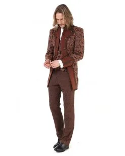 Steampunk Aristokrat Herren Mantel Braun -Halloween Kostüme Herren Verkäufe steampunk aristokrat herren mantel braun steampunk aristocrat mens coat brown steampunk mantel 39105 3