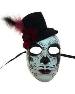 Day Of The Dead Maske Mit Mini Zylinder 5 Day Of The Dead Maske Mit Mini Zylinder -Halloween Kostüme Herren Verkäufe sugar skull maske mit mini zylinder day of the dead maske mit mini zylinder 50518 01