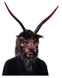 Krampus Maske Mit Hörnern & Kunstfell
