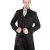 Viktorianischer Gothic Aristokrat Herren Mantel Schwarz
