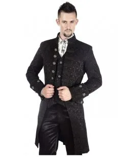 Viktorianischer Gothic Aristokrat Herren Mantel Schwarz