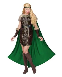 Wikingerin Kostüm Mit Umhang Für Damen
