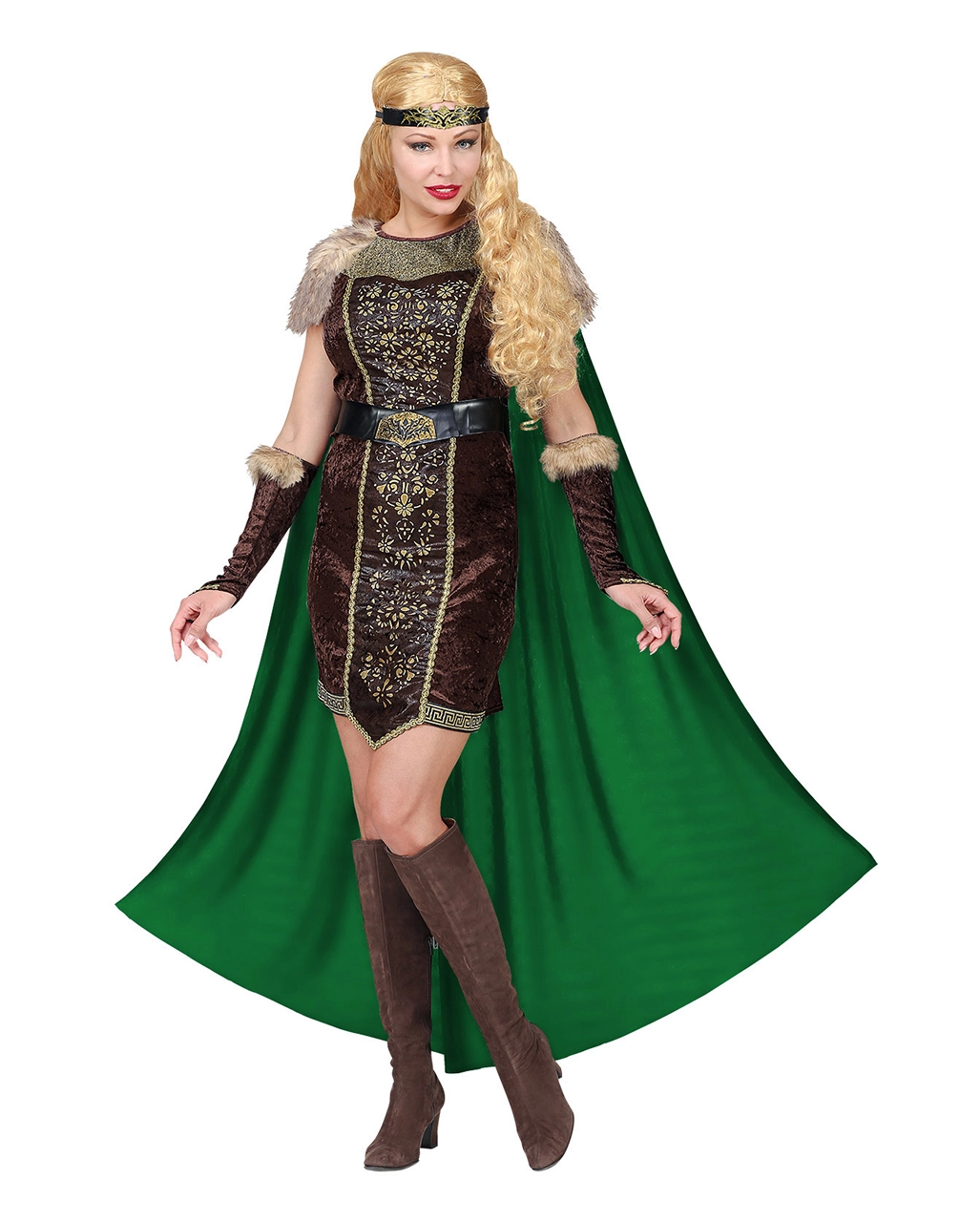 Wikingerin Kostüm Mit Umhang Für Damen 1 Wikingerin Kostüm Mit Umhang Für Damen