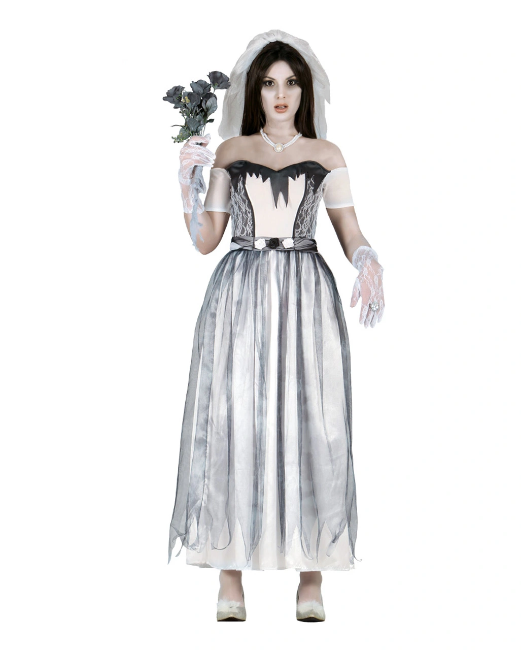 Untote Geisterbraut Kostüm 1 Untote Geisterbraut Kostüm