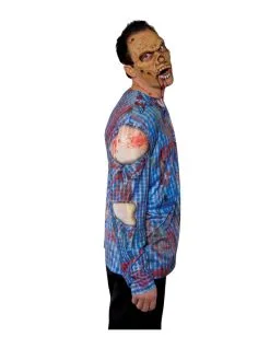 Zombie Longsleeve 6 Zombie Longsleeve -Halloween Kostüme Herren Verkäufe zombie longsleeve horror shirt fuer halloween und den zombie walk 23026 side 01